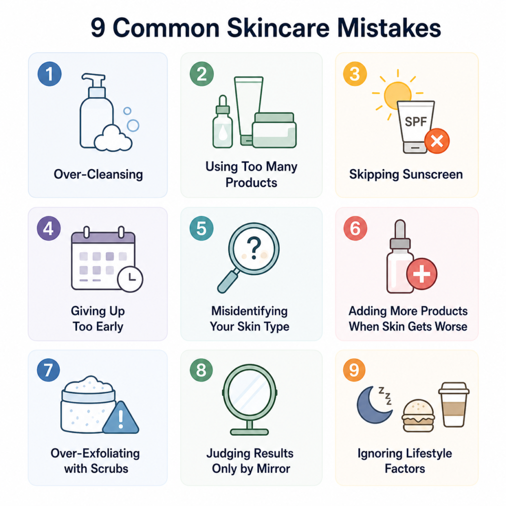 9 Common Skincare Mistakes