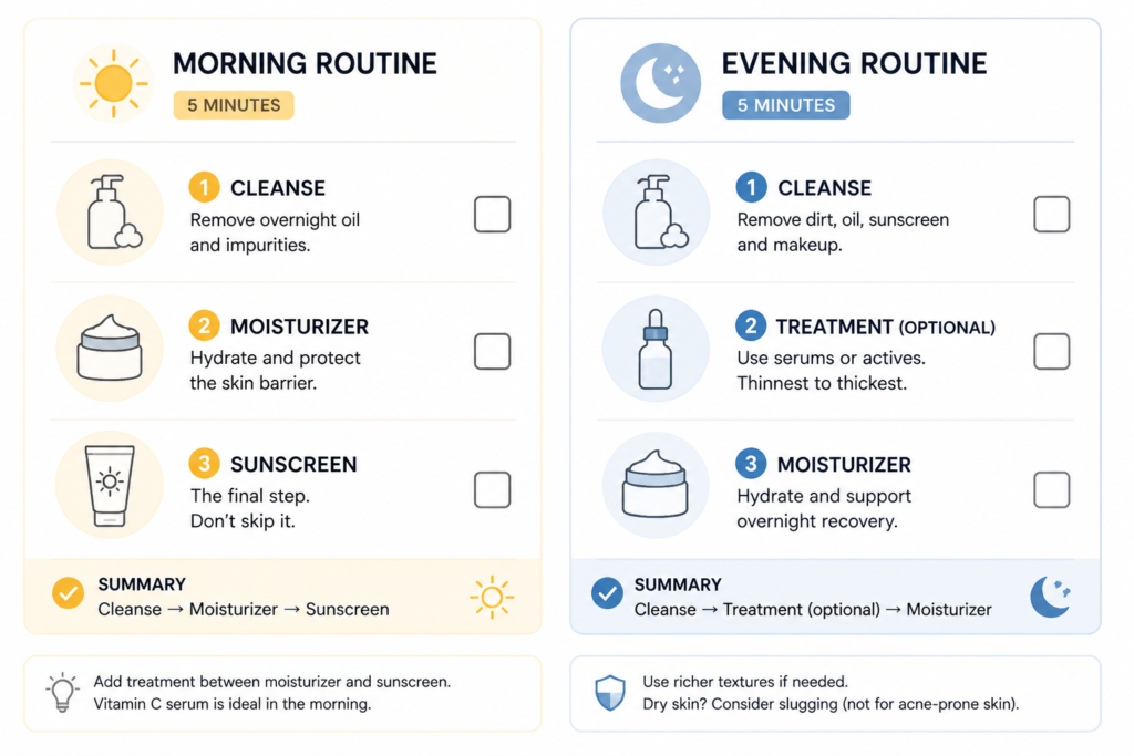 skincare routine for men: morning and evening