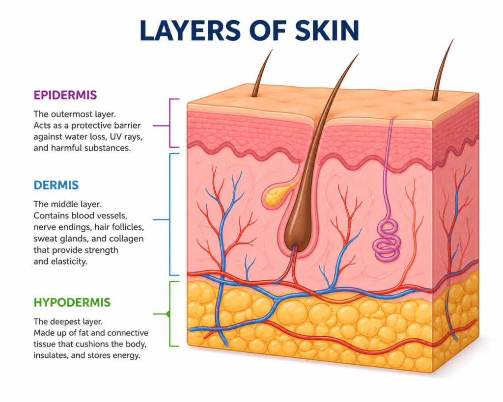 three layer of skin structure